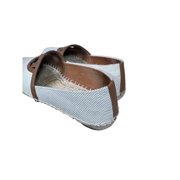 Tory Burch Beige & Brown Women's Canvas & Leather Espadrilles Size 7.5 - Picture 7 of 13